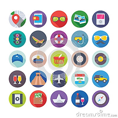 Summer and Travel Vector Icons 4 Stock Photo