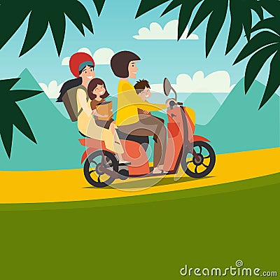 Summer trip vector illustration. Vector Illustration