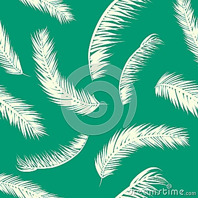 Summer tropical background with exotic palm leaves. Summer. Vector illustration Cartoon Illustration