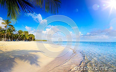 Summer tropical Beach; Peaceful vacation background Stock Photo