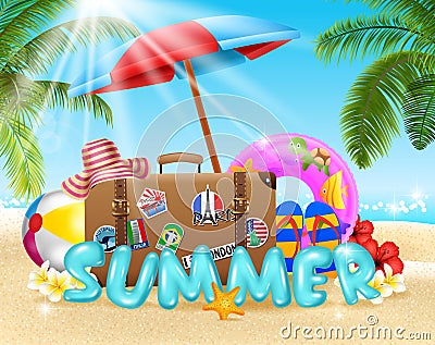 Summer vacation background Vector Illustration