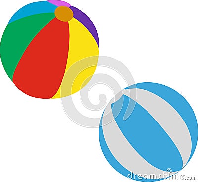 Colored Beach Balls, VECTOR illustration Vector Illustration