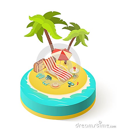 Summer vacation island Vector Illustration