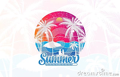 Summer vacation loading graphic vector t shirt design Vector Illustration