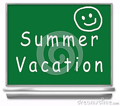 Summer Vacation School Chalkboard - Kids Stock Photo