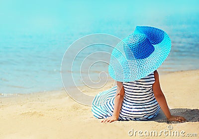 Summer, vacation, travel and people concept - pretty little girl Stock Photo