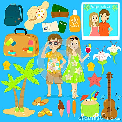 Summer Vacation Vector Collection Vector Illustration