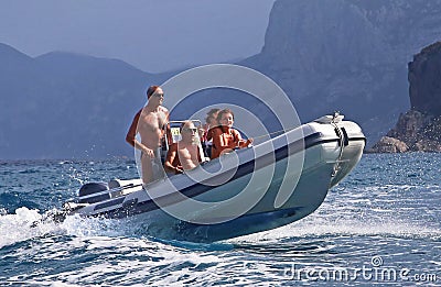 Summer Vacationers in Sardinia Editorial Stock Photo