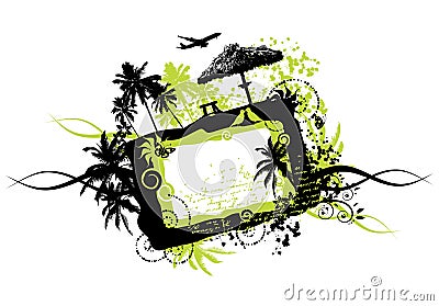 Summer vacations, frame grunge Vector Illustration