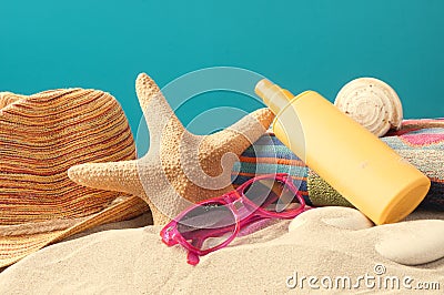 Summer vaction beach background Stock Photo