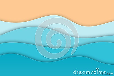 Summer vector background paper cut Vector Illustration