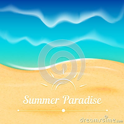 Summer vector background with sea view. Vector Illustration