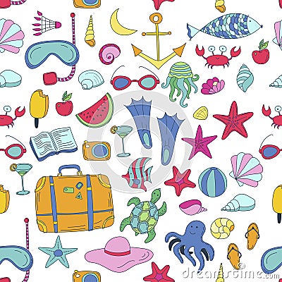 Summer vector seamless pattern Vector Illustration