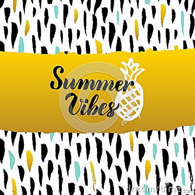 Summer Vibes Hand Drawn Design Vector Illustration