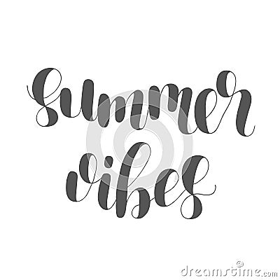 Summer vibes. Lettering illustration. Cartoon Illustration