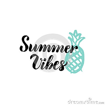 Summer Vibes Lettering Vector Illustration