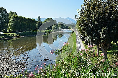 Summer view of the French town Nay Stock Photo