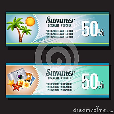 Summer voucher Vector Illustration