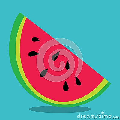 SUMMER WATERMELON HALF 05 Vector Illustration