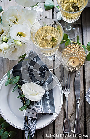 Summer wedding table decor Stock Photo