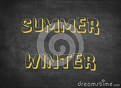 Summer winter seasons hot cold children letters Stock Photo