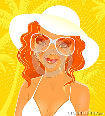 Summer woman Vector Illustration