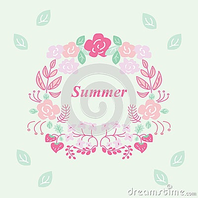 Summer wreath Vector Illustration