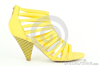 Summer yellow shoe Stock Photo