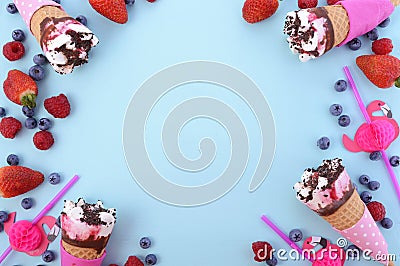 Summertime background with decorated borders. Stock Photo