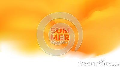 Summertime blurred background. Summer theme orange colored gradients. Vector Illustration