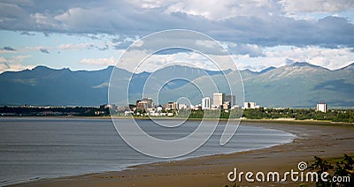 Summertime Bootleggers Cove Anchorage Alaska United States North Stock Photo