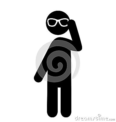 Summertime Pictograms Flat People with Sun Glasses Icons Isolate Vector Illustration