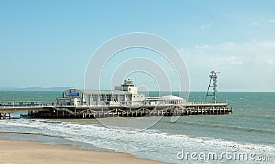 Bournemouth beach and pier in the summertime. Editorial Stock Photo