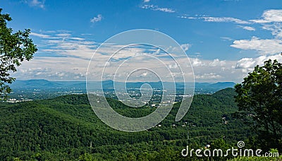 Summertine view of the Roanoke Valley. Stock Photo