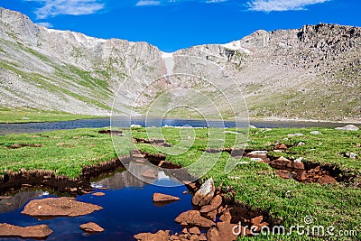 Summit Lake Mt. Evans Stock Photo