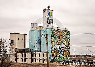 Summit OKC, a 90-foot tall climbing gym located near downtown Oklahoma City. Editorial Stock Photo