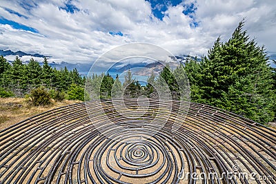 Hiking to the summit of the Queenstown Hill Stock Photo