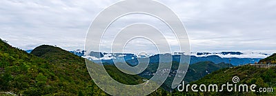 The summit of Wushan Goddess overlooks the sea of clouds. Stock Photo