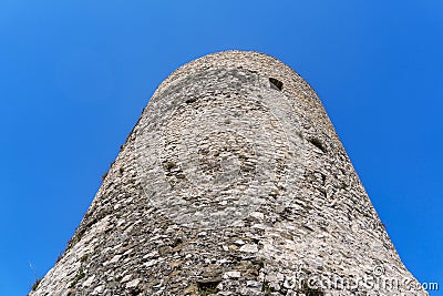 Summonte, province of Avelllino. the view of the medieval tower of the castle of Summonte. Irpinia, Campania, Italy Stock Photo
