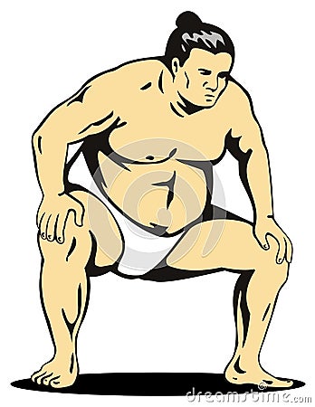 Sumo Wrestler Fighting Stance Stock Photo - Image: 4836060