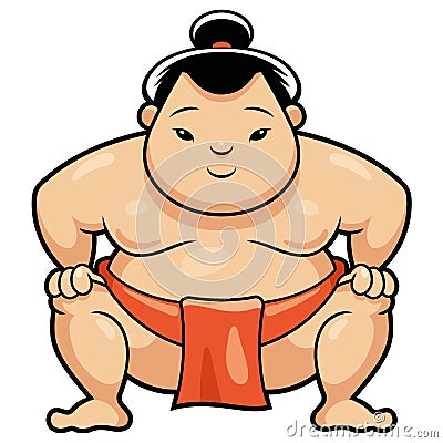 Sumo wrestler vector illustration on white background Vector Illustration