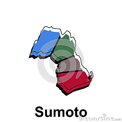 Sumoto City of Japan map vector illustration, vector template with outline graphic sketch design Vector Illustration