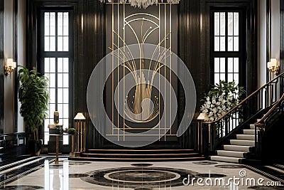 Sumptuous Luxury entrance art hall. Generate Ai Stock Photo