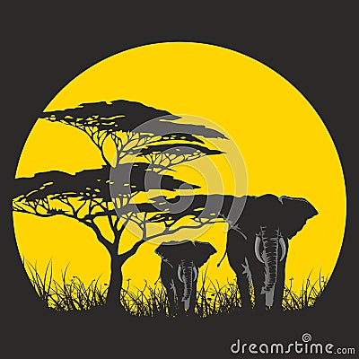 SUN AFRICA Vector Illustration