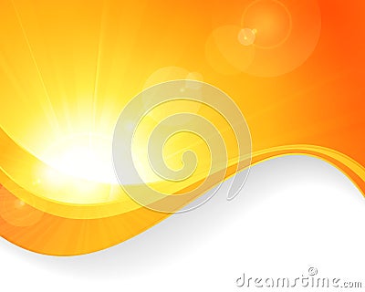 Sun background with wavy pattern Vector Illustration