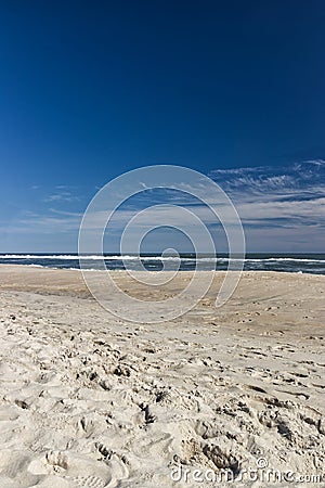 The sun beats down the wrinkles on the beach sand - Assateague, MD, USA Stock Photo