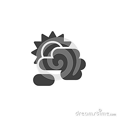 Sun behind clouds vector icon Vector Illustration