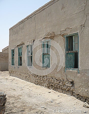 Sun bleached blue shutters Stock Photo