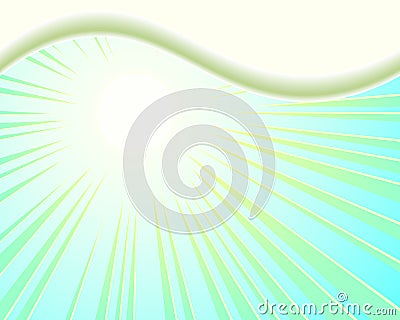 Sun on a blue background Vector Illustration