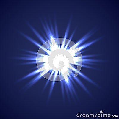 Sun Burst on Blue background Vector Vector Illustration